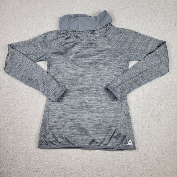 Reebok Tops - Reebok Womens Small Gray Cowl Neck Pullover Athletic Top Long Sleeve Thumb Holes